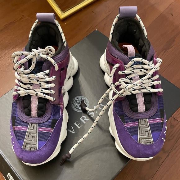 Versace Shoes - Versace tennis shoes dark purple